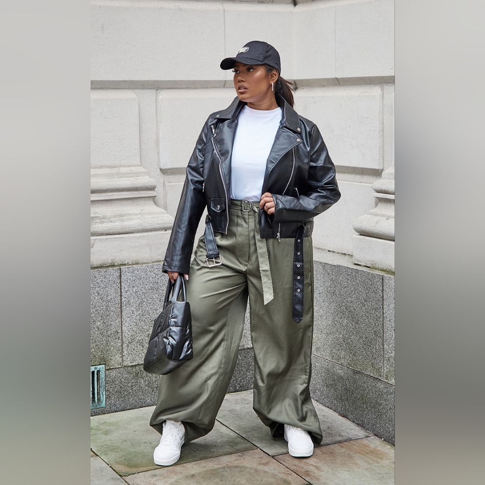 PLT FAUX LEATHER MOTO JACKET